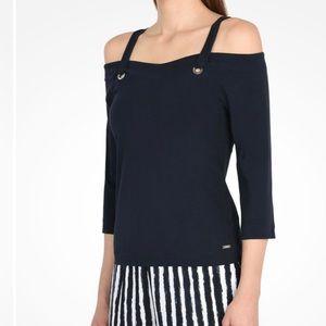 Armani exchange cold shoulder top
